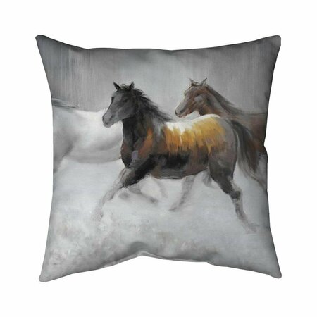 FONDO 20 x 20 in. Herd of Wild Horses-Double Sided Print Indoor Pillow FO2794523